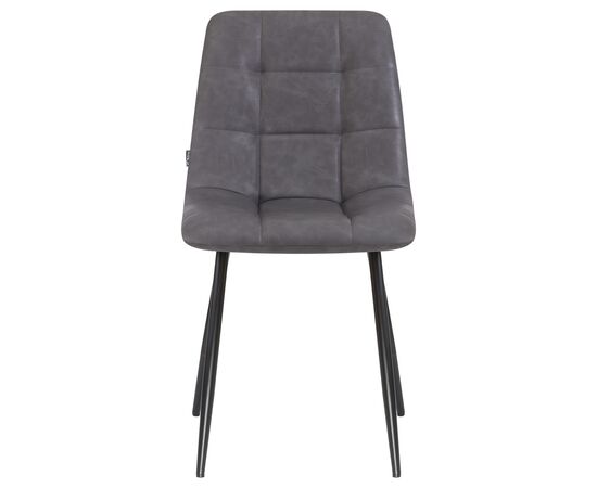 Стул обеденный DOBRIN ALEX, черные матовые ножки, серая антрацитовая винтажная экокожа (RU-08), Вариант: черные матовые ножки, серая антрацитовая винтажная экокожа (RU-08), изображение 6 | Интернет магазин мебели и декора LifeDekor