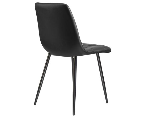 Стул обеденный DOBRIN ALEX, черные матовые ножки, чёрная экокожа (P-01), Вариант: черные матовые ножки, чёрная экокожа (P-01), изображение 4 | Интернет магазин мебели и декора LifeDekor