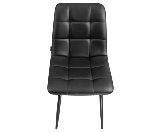 Стул обеденный DOBRIN ALEX, черные матовые ножки, чёрная экокожа (P-01), Вариант: черные матовые ножки, чёрная экокожа (P-01), изображение 8 | Интернет магазин мебели и декора LifeDekor