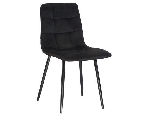 Стул обеденный DOBRIN ALEX, черные матовые ножки, черный велюр (V108-77), Вариант: черные матовые ножки, черный велюр (V108-77) | Интернет магазин мебели и декора LifeDekor
