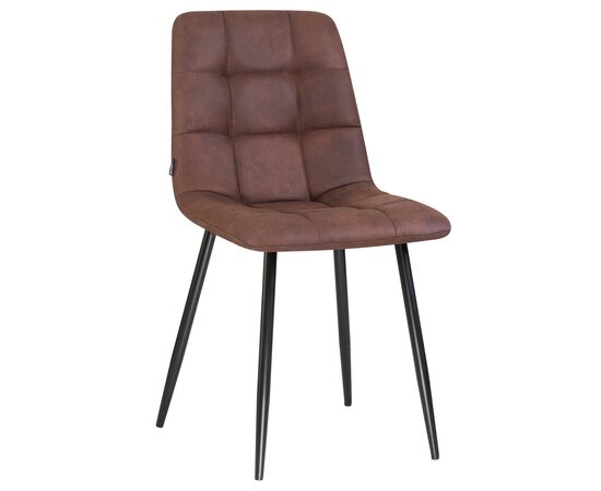 Стул обеденный DOBRIN ALEX, черные матовые ножки, коричневая микрофибра (PK-03), Вариант: черные матовые ножки, коричневая микрофибра (PK-03) | Интернет магазин мебели и декора LifeDekor