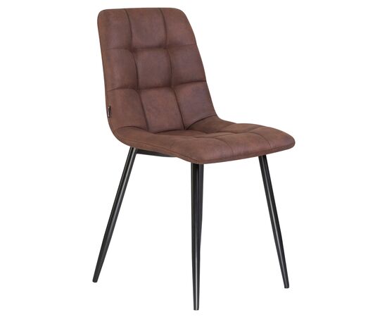 Стул обеденный DOBRIN ALEX, черные матовые ножки, коричневая микрофибра (PK-03), Вариант: черные матовые ножки, коричневая микрофибра (PK-03), изображение 2 | Интернет магазин мебели и декора LifeDekor
