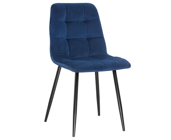 Стул обеденный DOBRIN ALEX, черные матовые ножки, темно-синий велюр (V108-67), Вариант: черные матовые ножки, темно-синий велюр (V108-67) | Интернет магазин мебели и декора LifeDekor