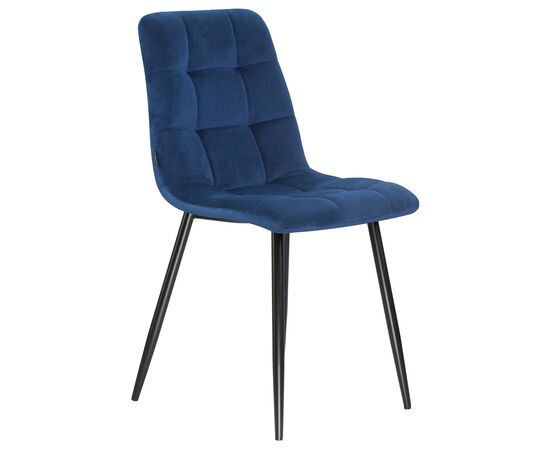Стул обеденный DOBRIN ALEX, черные матовые ножки, темно-синий велюр (V108-67), Вариант: черные матовые ножки, темно-синий велюр (V108-67), изображение 2 | Интернет магазин мебели и декора LifeDekor