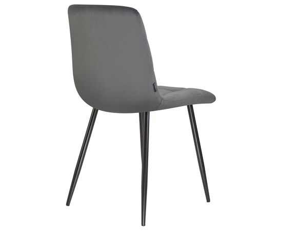 Стул обеденный DOBRIN ALEX, черные матовые ножки, темно-серый велюр (V108-91), Вариант: черные матовые ножки, темно-серый велюр (V108-91), изображение 4 | Интернет магазин мебели и декора LifeDekor