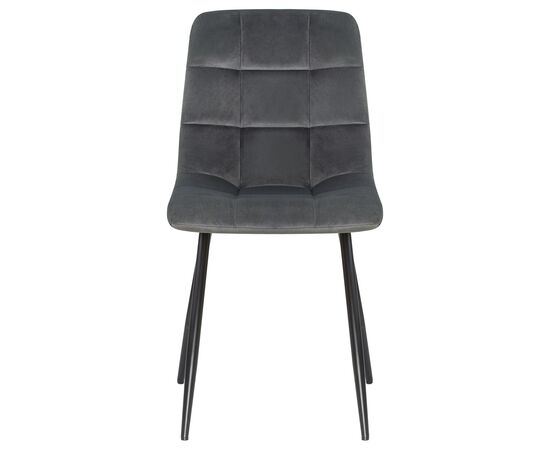 Стул обеденный DOBRIN ALEX, черные матовые ножки, темно-серый велюр (V108-91), Вариант: черные матовые ножки, темно-серый велюр (V108-91), изображение 6 | Интернет магазин мебели и декора LifeDekor