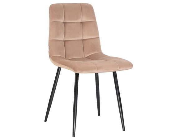 Стул обеденный DOBRIN ALEX, черные матовые ножки, мокко велюр (V108-104), Вариант: черные матовые ножки, мокко велюр (V108-104) | Интернет магазин мебели и декора LifeDekor