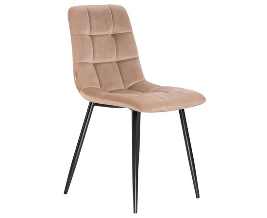 Стул обеденный DOBRIN ALEX, черные матовые ножки, мокко велюр (V108-104), Вариант: черные матовые ножки, мокко велюр (V108-104), изображение 2 | Интернет магазин мебели и декора LifeDekor