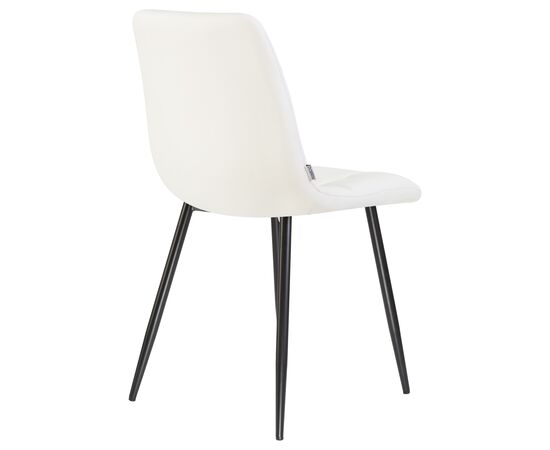 Стул обеденный DOBRIN ALEX, черные матовые ножки, белая экокожа (P-02), Вариант: черные матовые ножки, белая экокожа (P-02), изображение 4 | Интернет магазин мебели и декора LifeDekor