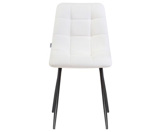 Стул обеденный DOBRIN ALEX, черные матовые ножки, белая экокожа (P-02), Вариант: черные матовые ножки, белая экокожа (P-02), изображение 6 | Интернет магазин мебели и декора LifeDekor