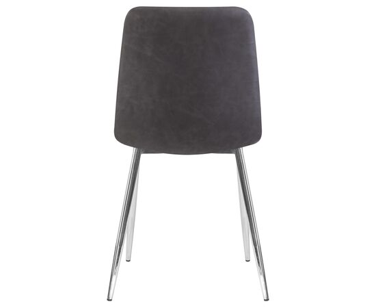 Стул обеденный DOBRIN ALEX, хром ножки, серая антрацитовая винтажная экокожа (RU-08), Вариант: хром ножки, серая антрацитовая винтажная экокожа (RU-08), изображение 5 | Интернет магазин мебели и декора LifeDekor