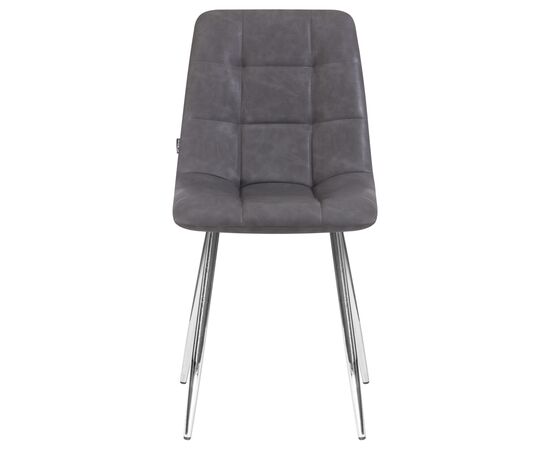 Стул обеденный DOBRIN ALEX, хром ножки, серая антрацитовая винтажная экокожа (RU-08), Вариант: хром ножки, серая антрацитовая винтажная экокожа (RU-08), изображение 6 | Интернет магазин мебели и декора LifeDekor