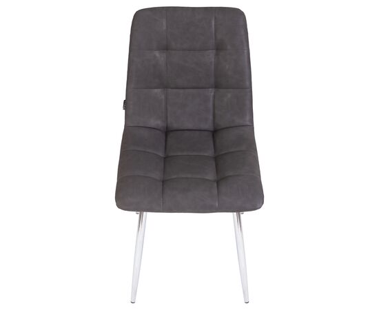 Стул обеденный DOBRIN ALEX, хром ножки, серая антрацитовая винтажная экокожа (RU-08), Вариант: хром ножки, серая антрацитовая винтажная экокожа (RU-08), изображение 7 | Интернет магазин мебели и декора LifeDekor