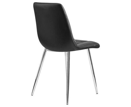 Стул обеденный DOBRIN ALEX, хром ножки, чёрная экокожа (P-01), Вариант: хром ножки, чёрная экокожа (P-01), изображение 4 | Интернет магазин мебели и декора LifeDekor