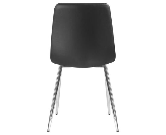 Стул обеденный DOBRIN ALEX, хром ножки, чёрная экокожа (P-01), Вариант: хром ножки, чёрная экокожа (P-01), изображение 5 | Интернет магазин мебели и декора LifeDekor