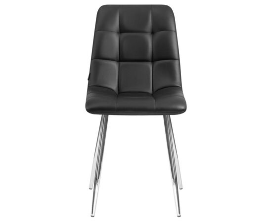 Стул обеденный DOBRIN ALEX, хром ножки, чёрная экокожа (P-01), Вариант: хром ножки, чёрная экокожа (P-01), изображение 6 | Интернет магазин мебели и декора LifeDekor