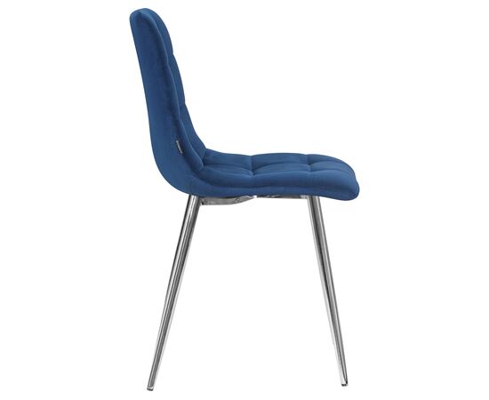 Стул обеденный DOBRIN ALEX, хром ножки, темно-синий велюр (V108-67), Вариант: хром ножки, темно-синий велюр (V108-67), изображение 3 | Интернет магазин мебели и декора LifeDekor