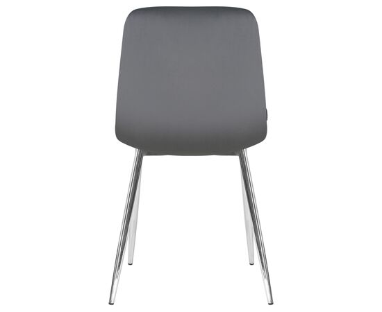 Стул обеденный DOBRIN ALEX, хром ножки, темно-серый велюр (V108-91), Вариант: хром ножки, темно-серый велюр (V108-91), изображение 5 | Интернет магазин мебели и декора LifeDekor