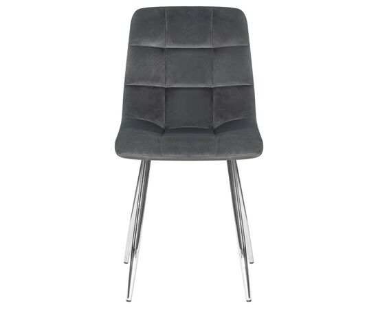 Стул обеденный DOBRIN ALEX, хром ножки, темно-серый велюр (V108-91), Вариант: хром ножки, темно-серый велюр (V108-91), изображение 6 | Интернет магазин мебели и декора LifeDekor