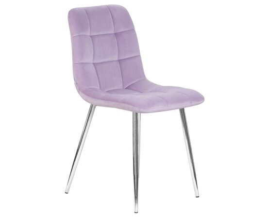 Стул обеденный DOBRIN ALEX, хром ножки, фиолетовый велюр (V108-49), Вариант: хром ножки, фиолетовый велюр (V108-49), изображение 2 | Интернет магазин мебели и декора LifeDekor