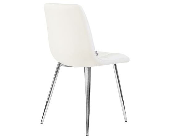 Стул обеденный DOBRIN ALEX, хром ножки, белая экокожа (P-02), Вариант: хром ножки, белая экокожа (P-02), изображение 4 | Интернет магазин мебели и декора LifeDekor