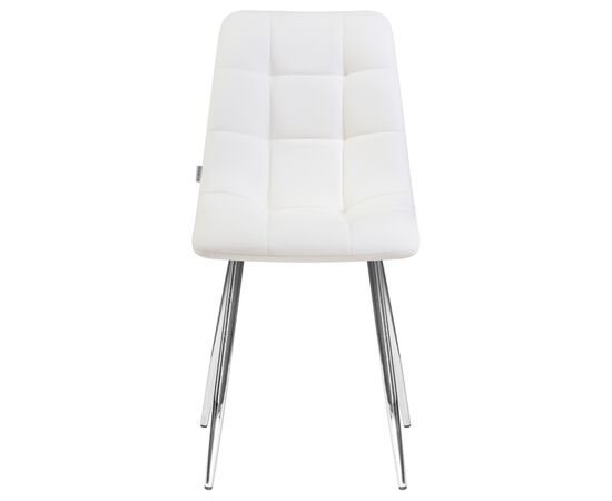 Стул обеденный DOBRIN ALEX, хром ножки, белая экокожа (P-02), Вариант: хром ножки, белая экокожа (P-02), изображение 6 | Интернет магазин мебели и декора LifeDekor