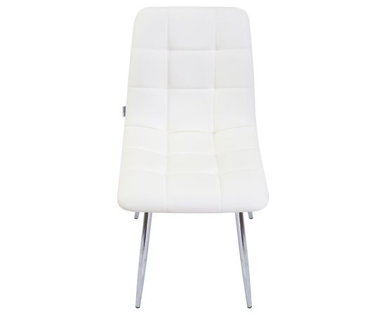 Стул обеденный DOBRIN ALEX, хром ножки, белая экокожа (P-02), Вариант: хром ножки, белая экокожа (P-02), изображение 7 | Интернет магазин мебели и декора LifeDekor
