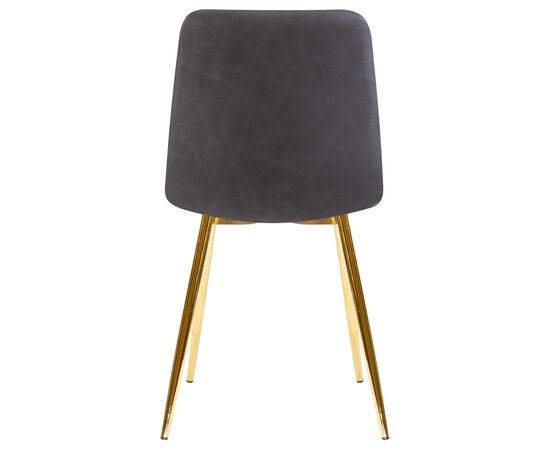 Стул обеденный DOBRIN ALEX, золотые ножки, серая антрацитовая винтажная экокожа (RU-08), Вариант: золотые ножки, серая антрацитовая винтажная экокожа (RU-08), изображение 5 | Интернет магазин мебели и декора LifeDekor