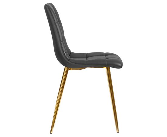 Стул обеденный DOBRIN ALEX, золотые ножки, чёрная экокожа (P-01), Вариант: золотые ножки, чёрная экокожа (P-01), изображение 3 | Интернет магазин мебели и декора LifeDekor