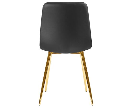 Стул обеденный DOBRIN ALEX, золотые ножки, чёрная экокожа (P-01), Вариант: золотые ножки, чёрная экокожа (P-01), изображение 5 | Интернет магазин мебели и декора LifeDekor