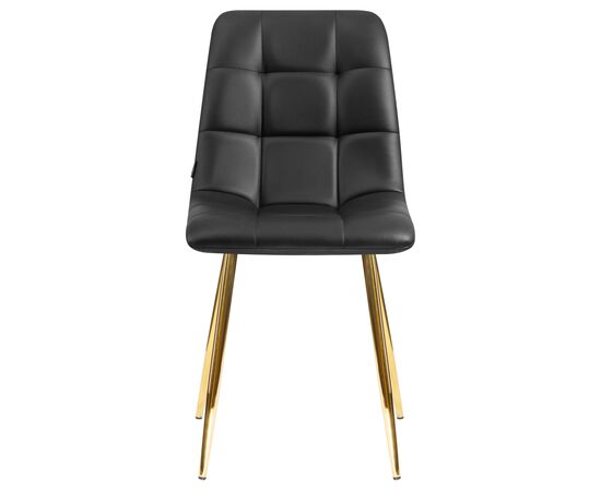 Стул обеденный DOBRIN ALEX, золотые ножки, чёрная экокожа (P-01), Вариант: золотые ножки, чёрная экокожа (P-01), изображение 6 | Интернет магазин мебели и декора LifeDekor