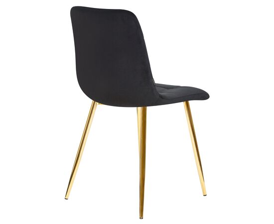 Стул обеденный DOBRIN ALEX, золотые ножки, черный велюр (V108-77),, Вариант: золотые ножки, черный велюр (V108-77),, изображение 4 | Интернет магазин мебели и декора LifeDekor