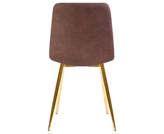 Стул обеденный DOBRIN ALEX, золотые ножки, коричневая микрофибра (PK-03), Вариант: золотые ножки, коричневая микрофибра (PK-03), изображение 5 | Интернет магазин мебели и декора LifeDekor