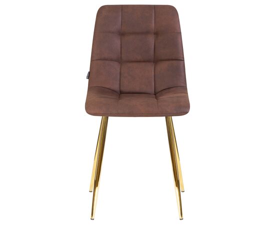 Стул обеденный DOBRIN ALEX, золотые ножки, коричневая микрофибра (PK-03), Вариант: золотые ножки, коричневая микрофибра (PK-03), изображение 6 | Интернет магазин мебели и декора LifeDekor
