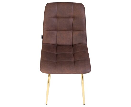 Стул обеденный DOBRIN ALEX, золотые ножки, коричневая микрофибра (PK-03), Вариант: золотые ножки, коричневая микрофибра (PK-03), изображение 7 | Интернет магазин мебели и декора LifeDekor