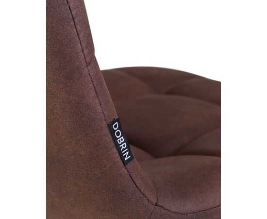 Стул обеденный DOBRIN ALEX, золотые ножки, коричневая микрофибра (PK-03), Вариант: золотые ножки, коричневая микрофибра (PK-03), изображение 8 | Интернет магазин мебели и декора LifeDekor