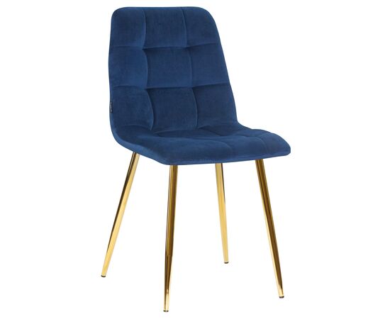 Стул обеденный DOBRIN ALEX, золотые ножки, темно-синий велюр (V108-67), Вариант: золотые ножки, темно-синий велюр (V108-67) | Интернет магазин мебели и декора LifeDekor