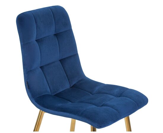 Стул обеденный DOBRIN ALEX, золотые ножки, темно-синий велюр (V108-67), Вариант: золотые ножки, темно-синий велюр (V108-67), изображение 7 | Интернет магазин мебели и декора LifeDekor