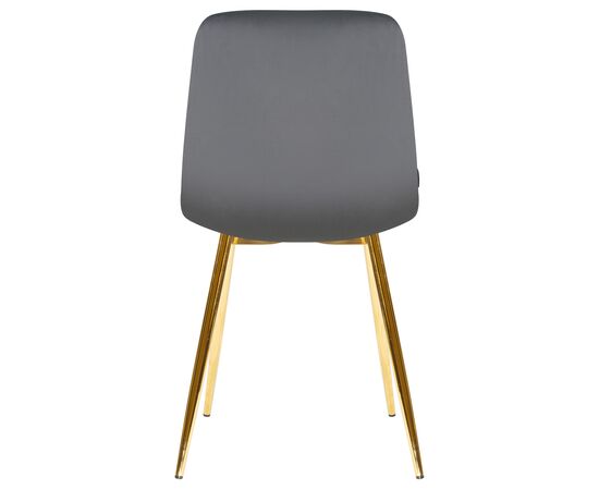 Стул обеденный DOBRIN ALEX, золотые ножки, темно-серый велюр (V108-91), Вариант: золотые ножки, темно-серый велюр (V108-91), изображение 5 | Интернет магазин мебели и декора LifeDekor
