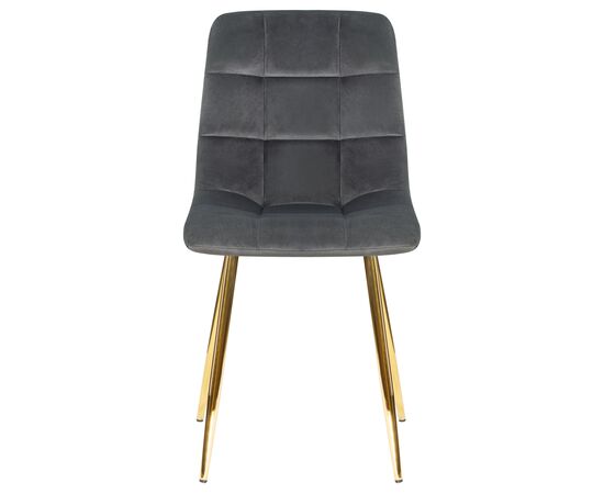 Стул обеденный DOBRIN ALEX, золотые ножки, темно-серый велюр (V108-91), Вариант: золотые ножки, темно-серый велюр (V108-91), изображение 6 | Интернет магазин мебели и декора LifeDekor