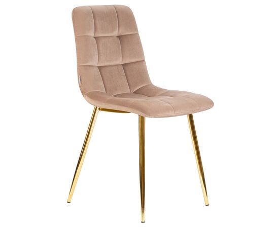 Стул обеденный DOBRIN ALEX, золотые ножки, мокко велюр (V108-104),, Вариант: золотые ножки, мокко велюр (V108-104),, изображение 2 | Интернет магазин мебели и декора LifeDekor