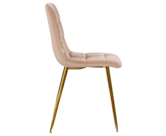 Стул обеденный DOBRIN ALEX, золотые ножки, мокко велюр (V108-104),, Вариант: золотые ножки, мокко велюр (V108-104),, изображение 3 | Интернет магазин мебели и декора LifeDekor