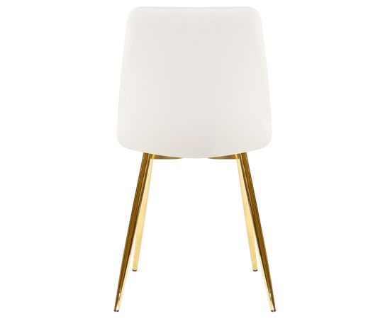 Стул обеденный DOBRIN ALEX, золотые ножки, белая экокожа (P-02), Вариант: золотые ножки, белая экокожа (P-02), изображение 5 | Интернет магазин мебели и декора LifeDekor