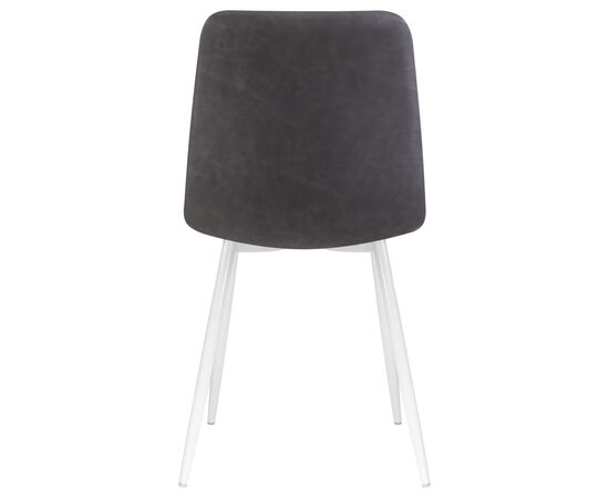 Стул обеденный DOBRIN ALEX, белые ножки, серая антрацитовая винтажная экокожа (RU-08), Вариант: белые ножки, серая антрацитовая винтажная экокожа (RU-08), изображение 5 | Интернет магазин мебели и декора LifeDekor