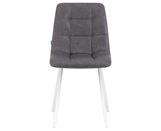 Стул обеденный DOBRIN ALEX, белые ножки, серая антрацитовая винтажная экокожа (RU-08), Вариант: белые ножки, серая антрацитовая винтажная экокожа (RU-08), изображение 6 | Интернет магазин мебели и декора LifeDekor