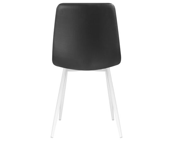 Стул обеденный DOBRIN ALEX, белые ножки, чёрная экокожа (P-01), Вариант: белые ножки, чёрная экокожа (P-01), изображение 5 | Интернет магазин мебели и декора LifeDekor