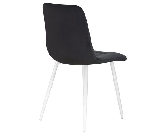 Стул обеденный DOBRIN ALEX, белые ножки, черный велюр (V108-77),, Вариант: белые ножки, черный велюр (V108-77),, изображение 4 | Интернет магазин мебели и декора LifeDekor