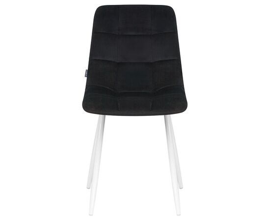 Стул обеденный DOBRIN ALEX, белые ножки, черный велюр (V108-77),, Вариант: белые ножки, черный велюр (V108-77),, изображение 6 | Интернет магазин мебели и декора LifeDekor