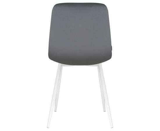 Стул обеденный DOBRIN ALEX, белые ножки, темно-серый велюр V108-91, Вариант: белые ножки, темно-серый велюр V108-91, изображение 5 | Интернет магазин мебели и декора LifeDekor