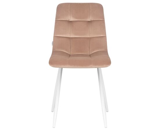 Стул обеденный DOBRIN ALEX, белые ножки, мокко велюр (V108-104),, Вариант: белые ножки, мокко велюр (V108-104),, изображение 6 | Интернет магазин мебели и декора LifeDekor